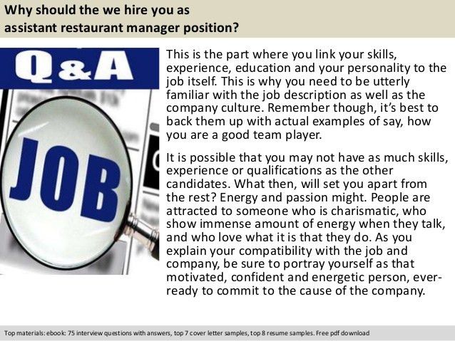 restaurant manager interview questions and answers