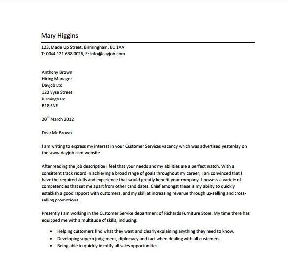 drafting cover letter