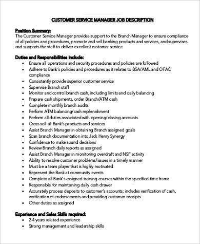 auto service manager job description