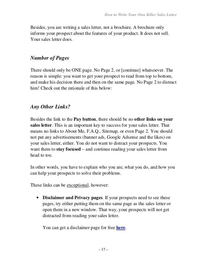 sales letter