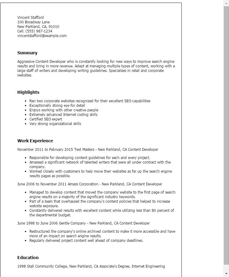 content developer