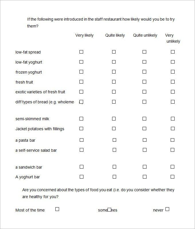 restaurant surveys templates