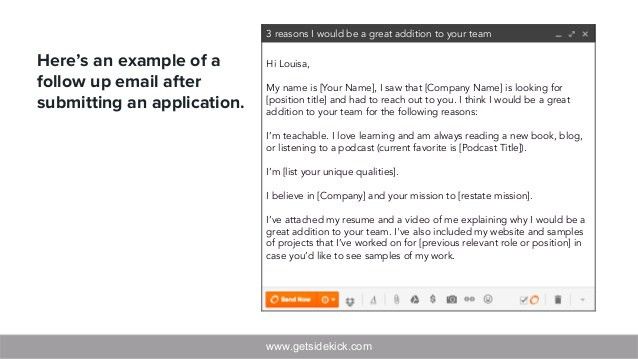 follow up after job application