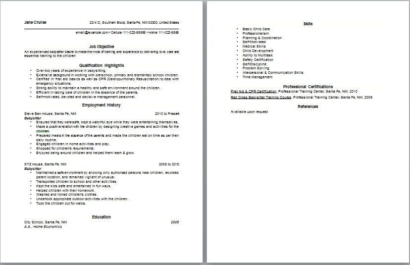 cover letter for nanny