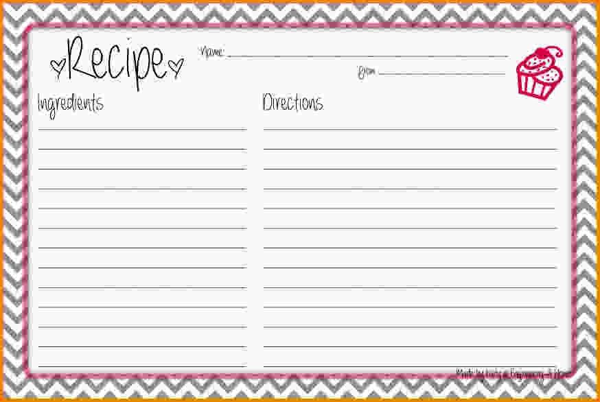 recipe template for word