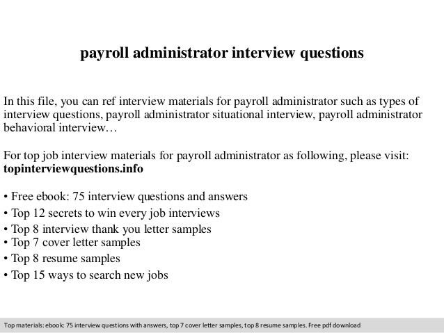 payroll cover letter