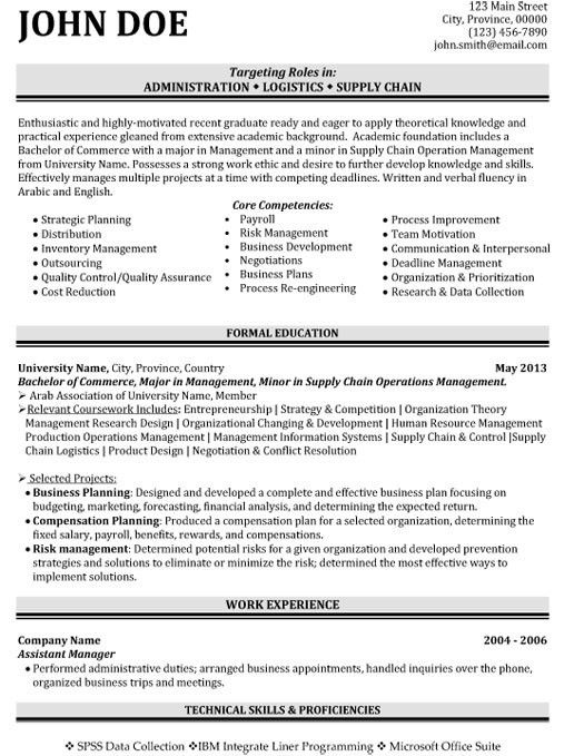 logistic advisor resume