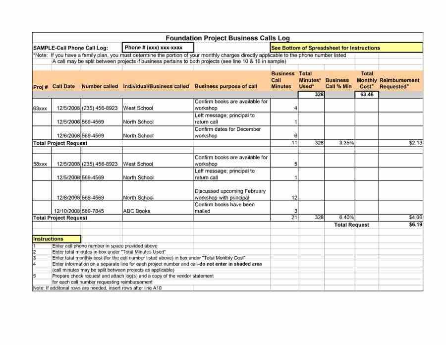 call list template