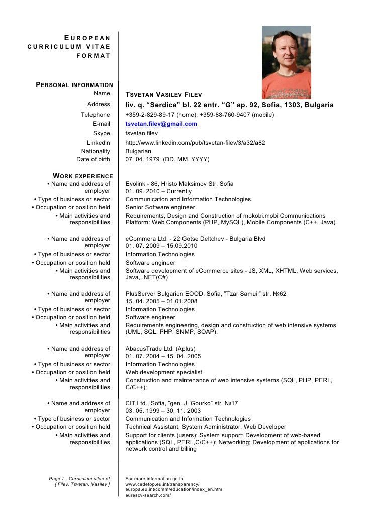 europass template