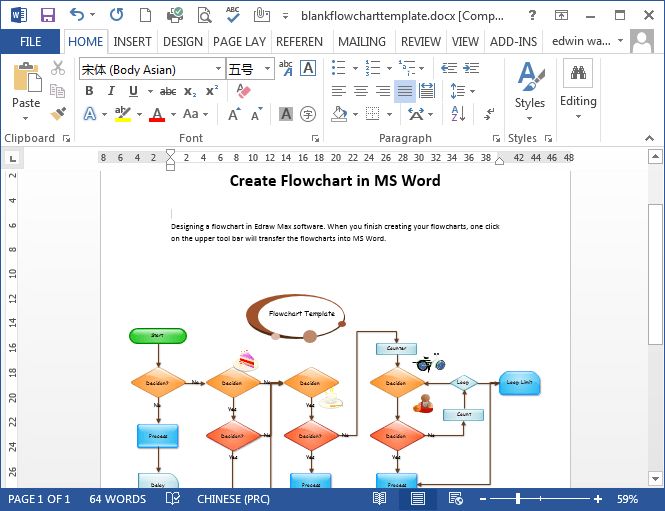 microsoft word flowcharts
