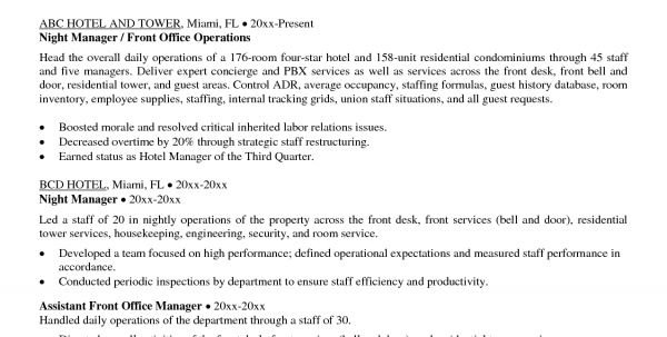 hospitality management cover letters