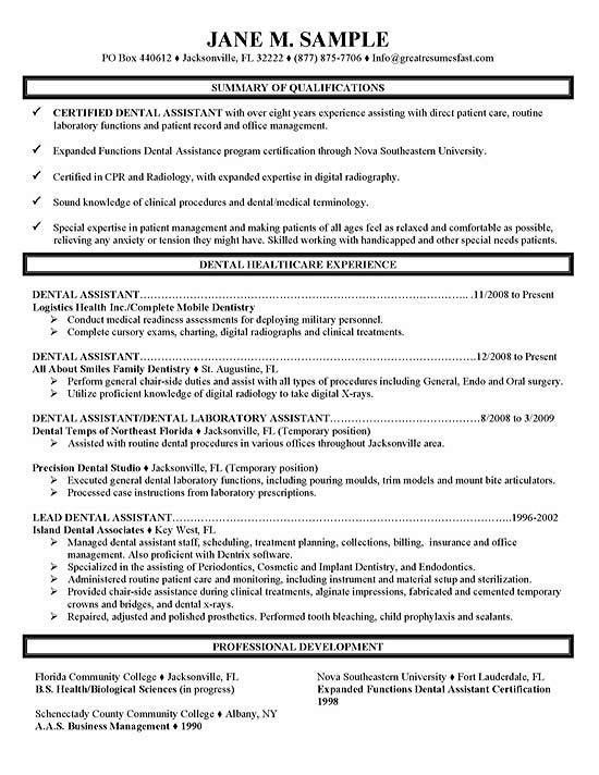 dental sales resume
