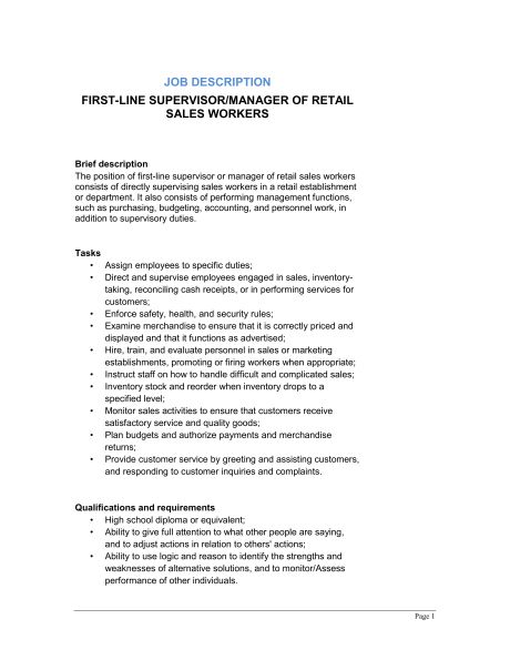 manufacturing manager job description samples