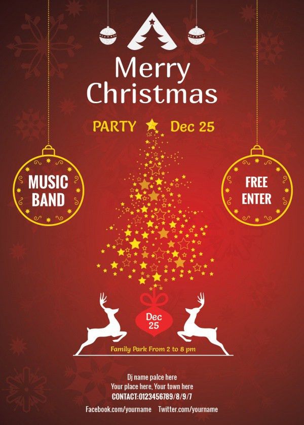christmas invitation card template