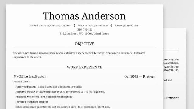 printable resume builder