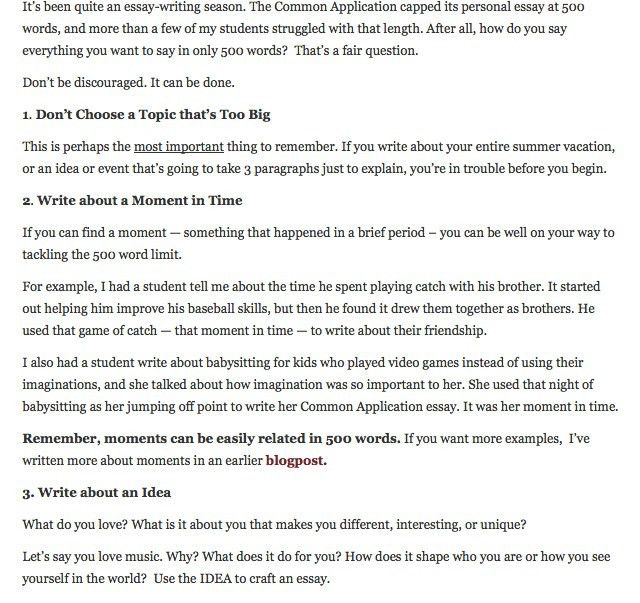 examples of common app essays