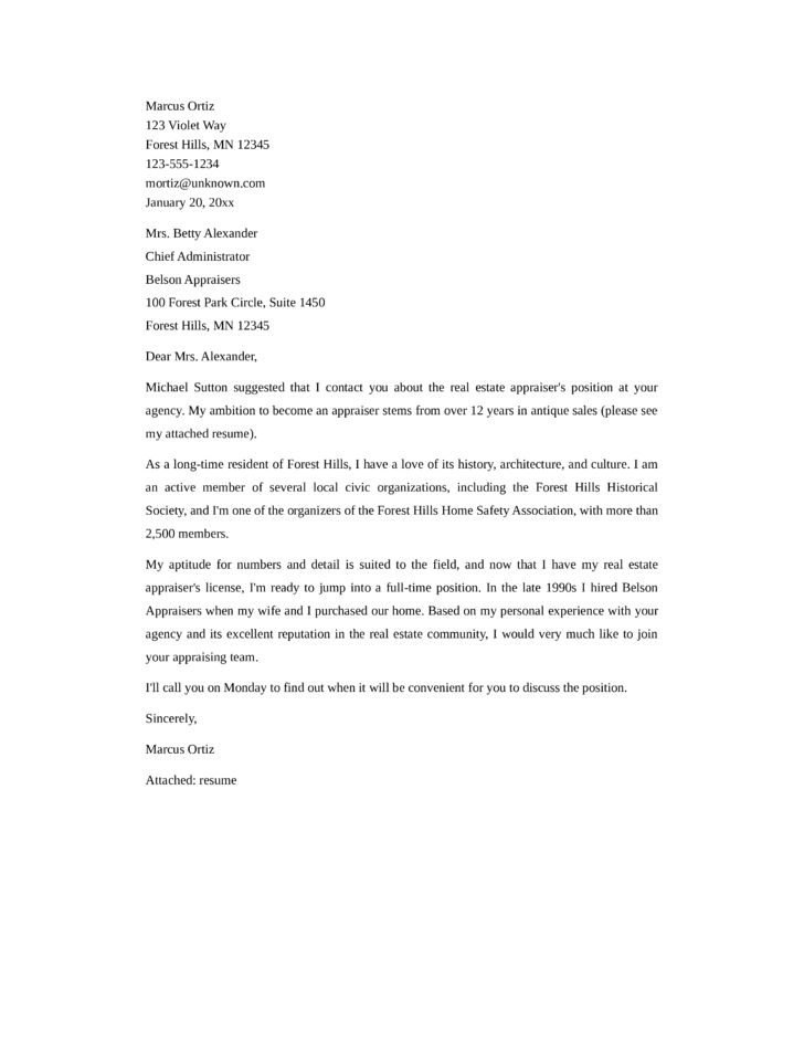 real estate reference letter