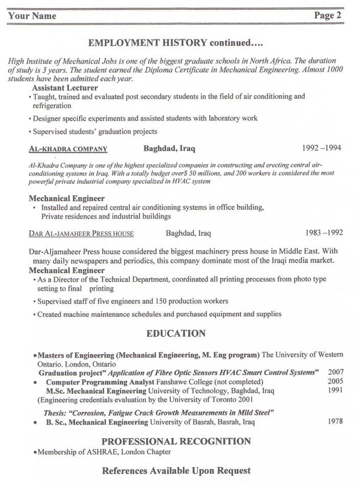 mining resume example