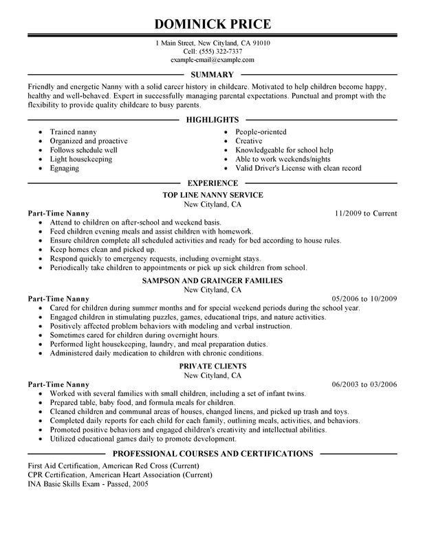 babysitting resume sample