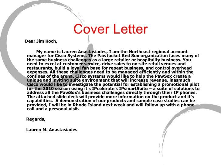 sports marketing cover letter