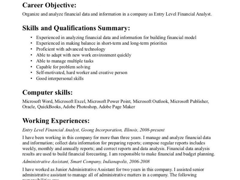 Sample Resume Objectives For College Basic Resume Objective ...