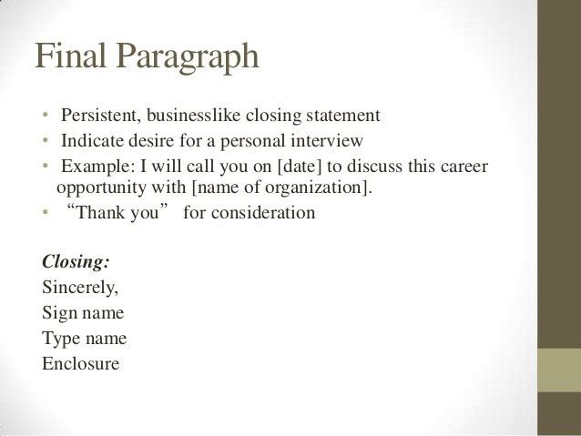 closing statement interview