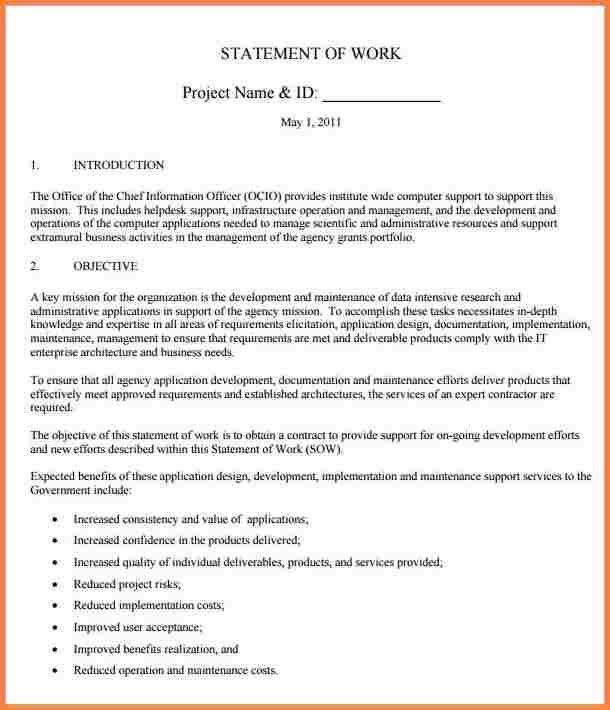sample statement of work