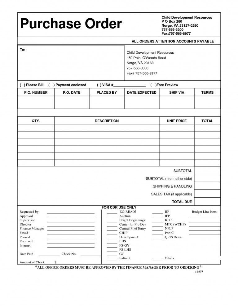 office order form template