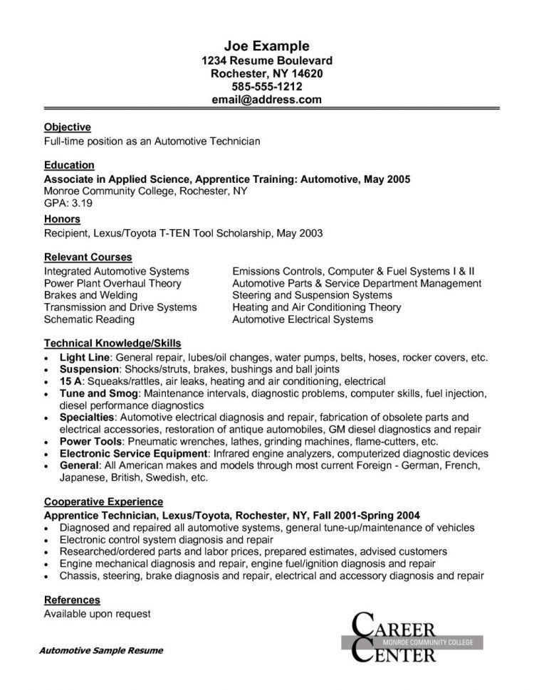 technician resume objective