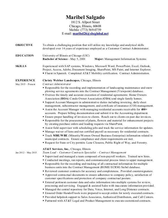customer service billing administrator resume