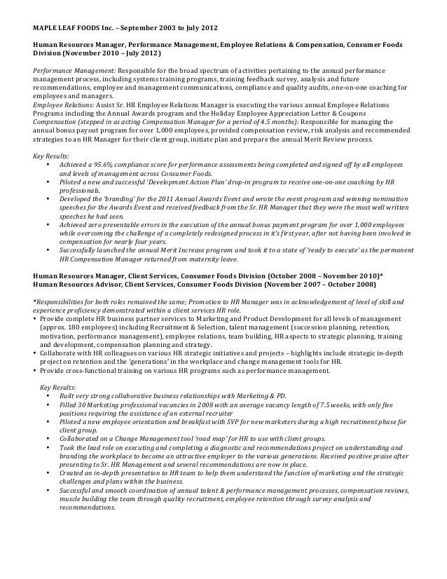 human resource director resumes