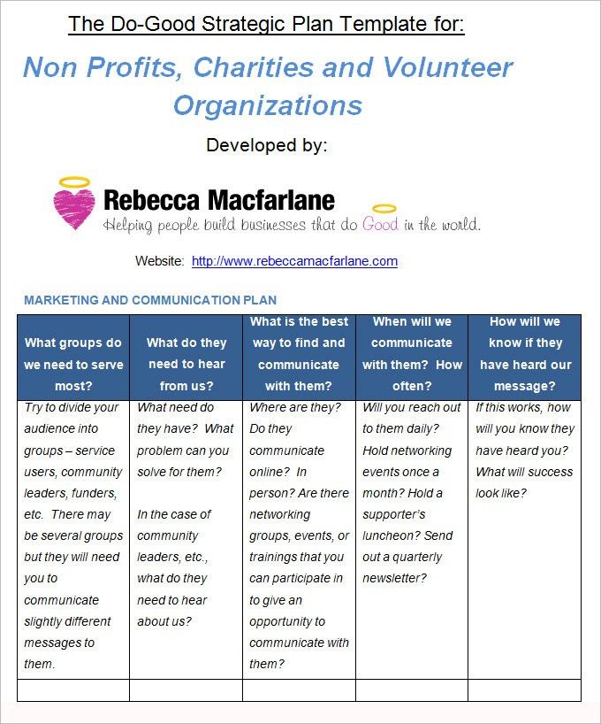 strategic communication plan template