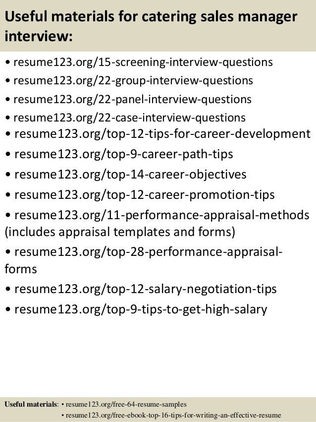sample catering resumes