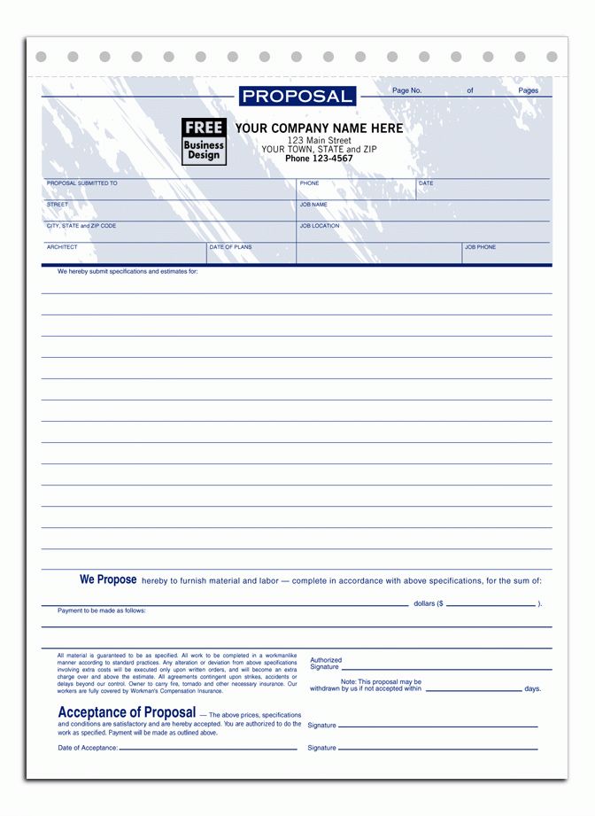 construction proposal examples