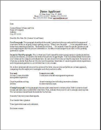 heading of a cover letter