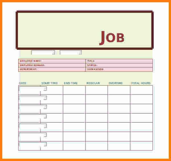 job sheet template