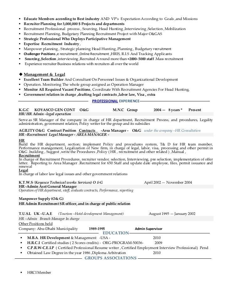 recruitment consultant resume