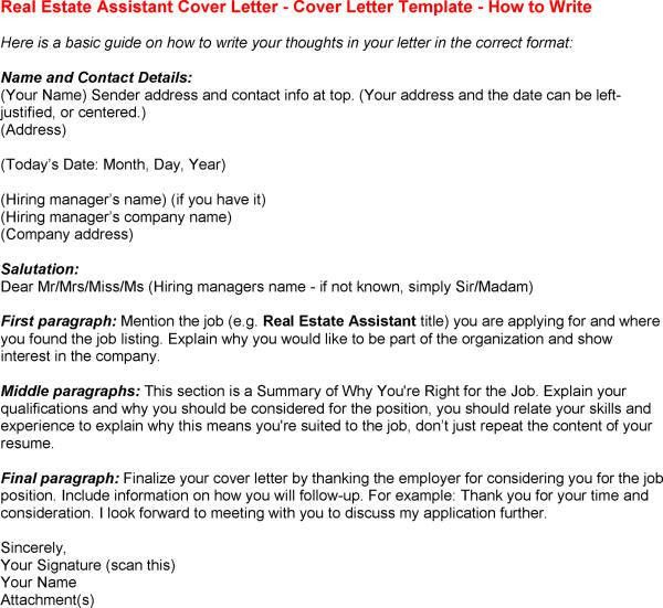 cover letter for real estate job