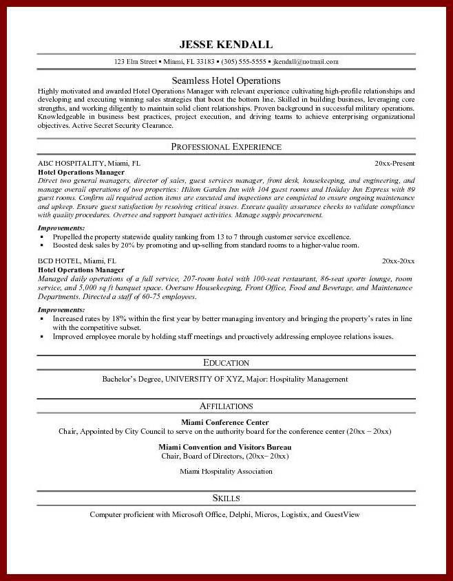 hotel operations manager job description