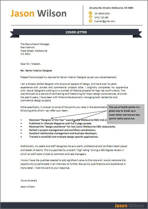 australian cover letter templates