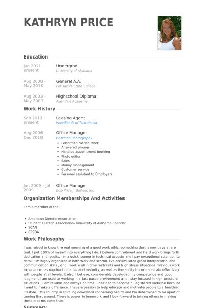 sample resume for apartment manager