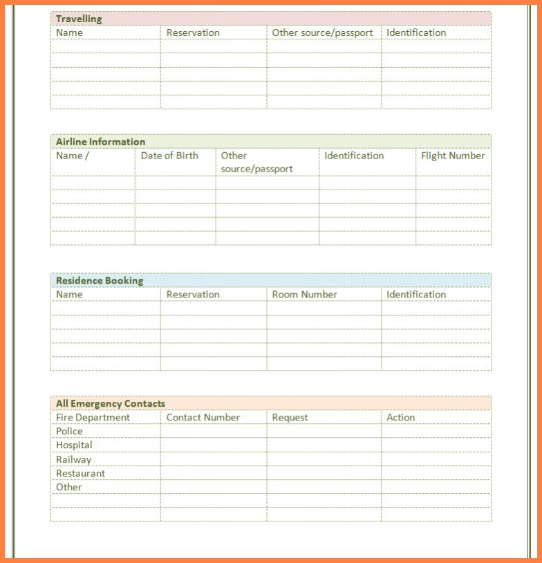 contact spreadsheet template