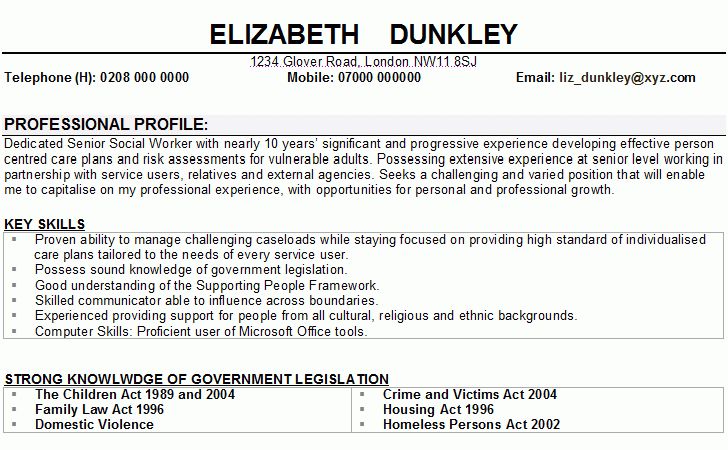 objective for social work resume