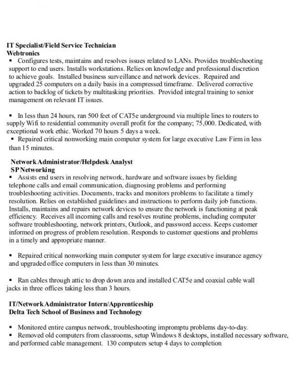 supply technician resumes