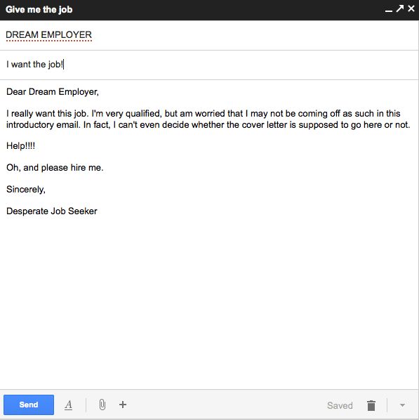email cover letter for job