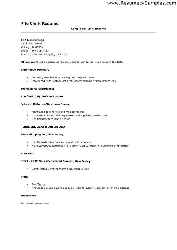 shipping clerk resumes