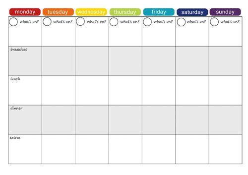 menu planner template word