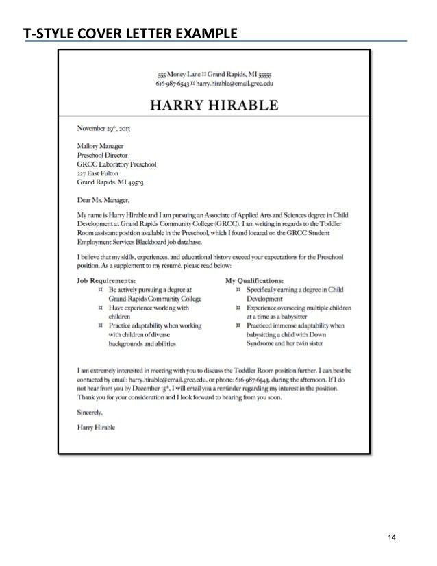 t form cover letters