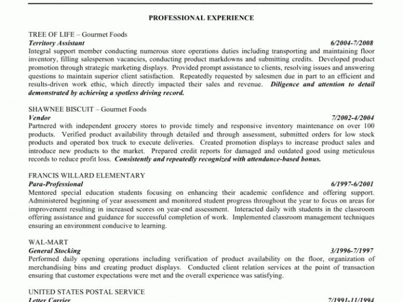objectives of resume