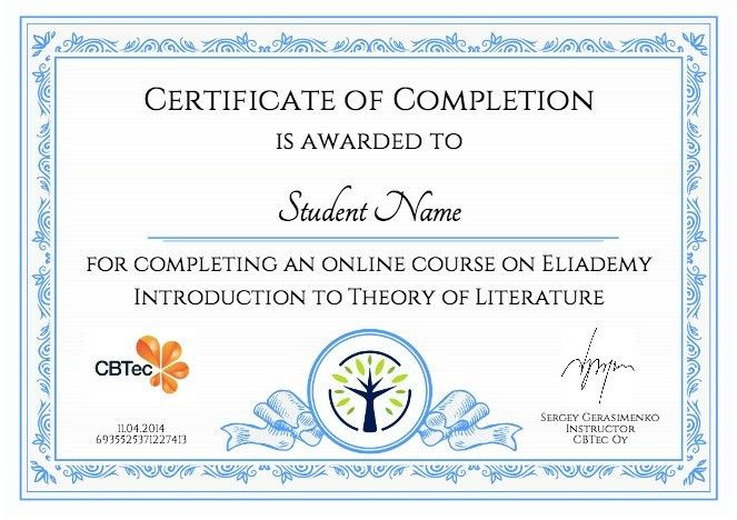 sample certificate of completion